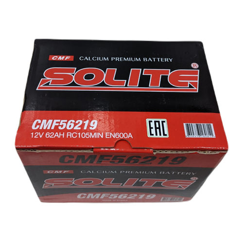Автомобильный аккумулятор Solite 56219 62 Ач 600А обр. пол. (242x175x190) CMF