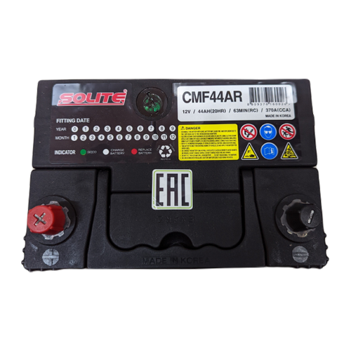 Автомобильный аккумулятор Solite 44AR 44 Ач 350А прям. пол. (187x127x219) с бортиком