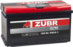 Аккумулятор ZUBR Ultra 100 Ач 940А обр. пол. (353x175x190) ZU1000