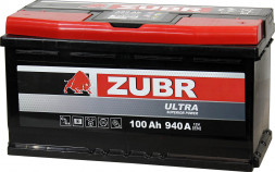 Аккумулятор ZUBR Ultra 100 Ач 940А обр. пол. (353x175x190) ZU1000