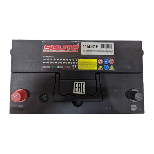 Автомобильный аккумулятор Solite 115D31R BH 95 Ач 750A прям. пол. (301x175x225) с бортиком