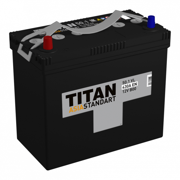 Автомобильный аккумулятор Titan Asia Standart 50 Ач 430А прям. пол. (238x128x227) 6СТ-50.1 VL
