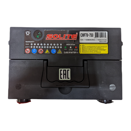 Автомобильный аккумулятор Solite 78-750 85 Ач 750А (260x179x184) RC 135 min, боковые клеммы