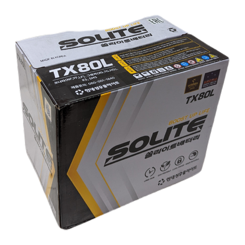 Автомобильный аккумулятор Solite TAXI 80L 80Ач 640A обр. пол. (262x175x220) с бортиком