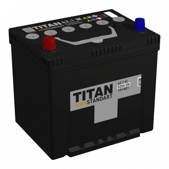 Автомобильный аккумулятор Titan Asia Standart 62L (520А 230x173x225) 6СТ-62.1 VL B01