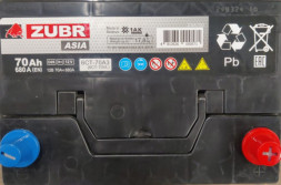 Аккумулятор ZUBR Ultra Asia 70 Ач 680А обр. пол. (260x173x225) ZSA700 нижний борт