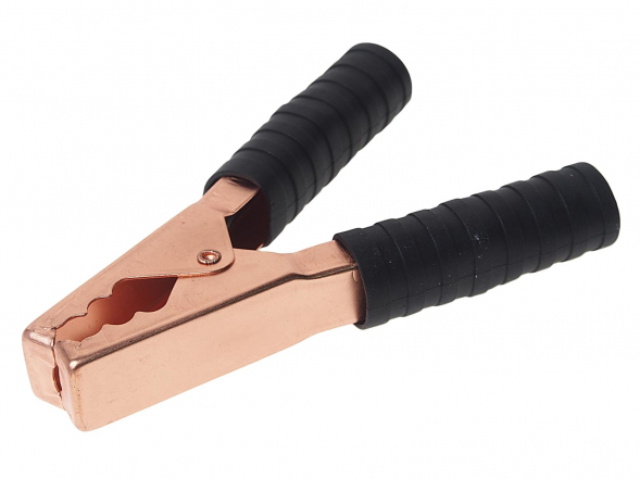 Комплект зажимов крокодил черный и красный 140 мм (300-500 А) Вымпел 5258