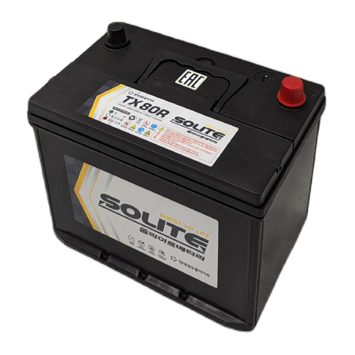 Автомобильный аккумулятор Solite TAXI 80R 12V 80Ач 640A прям. пол. (262x175x220) с бортиком
