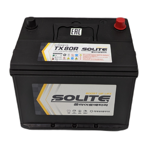 Автомобильный аккумулятор Solite TAXI 80R 12V 80Ач 640A прям. пол. (262x175x220) с бортиком