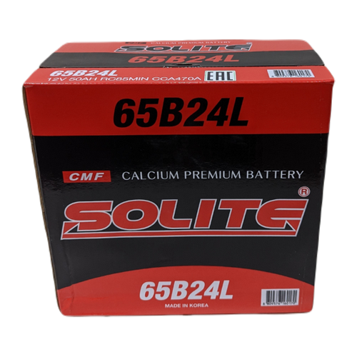 Автомобильный аккумулятор Solite 65B24L 50 Ач 470A обр. пол. (236x128x220) узкие кл.