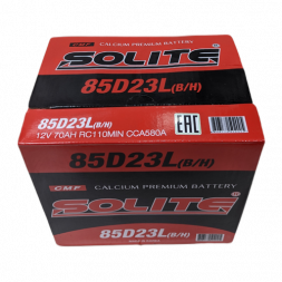 Аккумулятор Solite 85D23L BH 70 Ач 580A обр. пол. (230x173x205) с бортиком