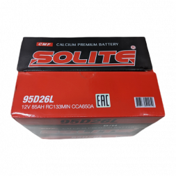 Аккумулятор Solite 95D26L BH 85 Ач 650A обр. пол. (260x168x220) с бортиком