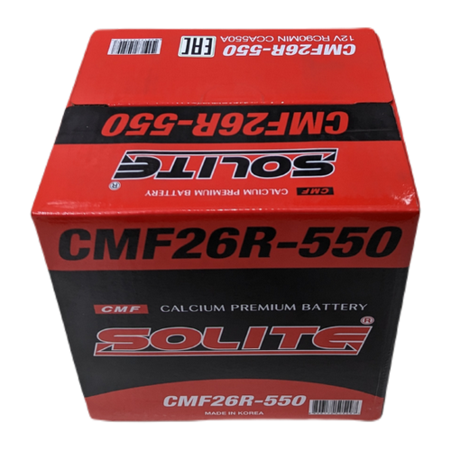 Автомобильный аккумулятор Solite 26R-550 60 Ач 550А обр. пол. (206x172x205) с бортиком