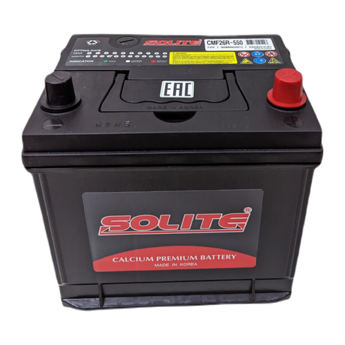 Автомобильный аккумулятор Solite 26R-550 60 Ач 550А обр. пол. (206x172x205) с бортиком