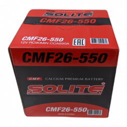 Аккумулятор Solite 26-550 60 Ач 550А прям. пол. (206x172x205) с бортиком