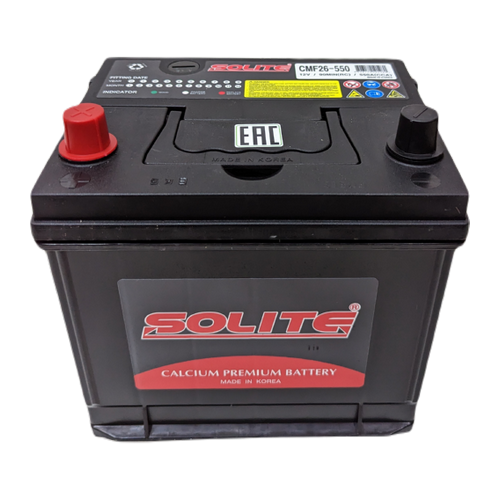 Автомобильный аккумулятор Solite 26-550 60 Ач 550А прям. пол. (206x172x205) с бортиком
