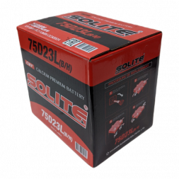 Аккумулятор Solite 75D23L BH 65 Ач 550A обр. пол. (232x173x225) с бортиком