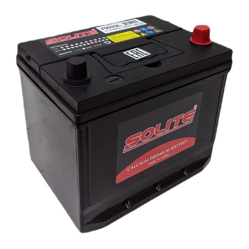Автомобильный аккумулятор Solite 75D23L BH 65 Ач 550A обр. пол. (232x173x225) с бортиком