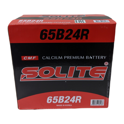 Автомобильный аккумулятор Solite 65B24R 50 Ач 470A прям. пол. (236x128x220) узкие кл.