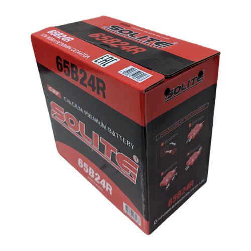 Автомобильный аккумулятор Solite 65B24R 50 Ач 470A прям. пол. (236x128x220) узкие кл.