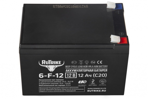 Аккумулятор RuTrike 6-F-12 (151x98x101) 12V 12 Ач С20 для ИБП (UPS)