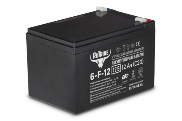 Аккумулятор RuTrike 6-F-12 (151x98x101) 12V 12 Ач С20 для ИБП (UPS)