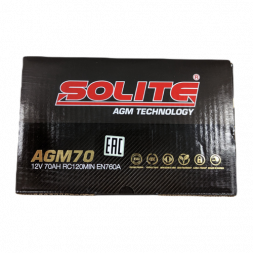 Аккумулятор Solite AGM 70 Ач 760A обр. пол. (278x175x190) Start Stop
