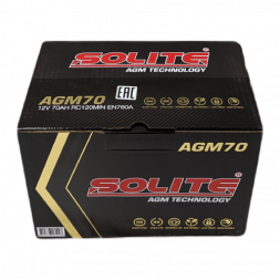 Аккумулятор Solite AGM 70 Ач 760A обр. пол. (278x175x190) Start Stop