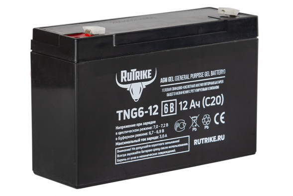 Аккумулятор RuTrike TNG6-12 (151x51x100) 6V 12 Ач С20 для ИБП (UPS)