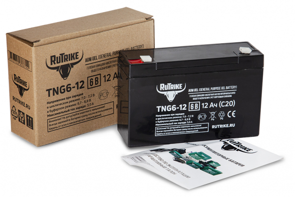 Аккумулятор RuTrike TNG6-12 (151x51x100) 6V 12 Ач С20 для ИБП (UPS)