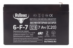 Аккумулятор RuTrike 6-F-7 (151x65x101) 12V 7 Ач С20