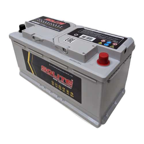 Автомобильный аккумулятор Solite AGM 95 Ач 850A обр. пол. (353x175x190) Start Stop