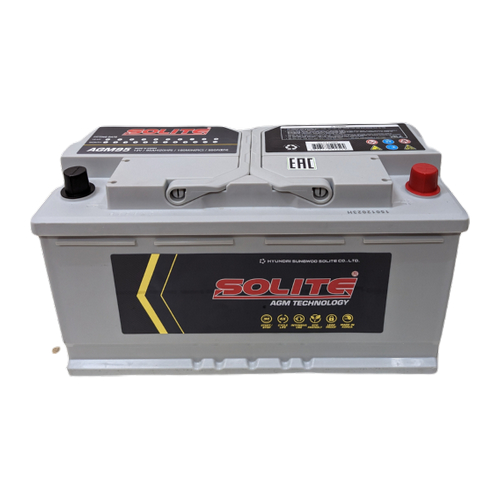 Автомобильный аккумулятор Solite AGM 95 Ач 850A обр. пол. (353x175x190) Start Stop
