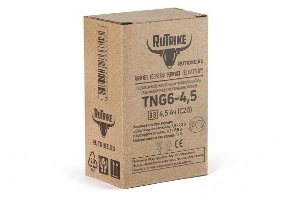 Аккумулятор RuTrike TNG6-4,5 (70x47x106) 6V 4,5 Ач C20 для ИБП (UPS)