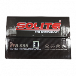 Аккумулятор Solite S95 80 Ач 790A обр. пол. (260x173x225) EFB Start Stop