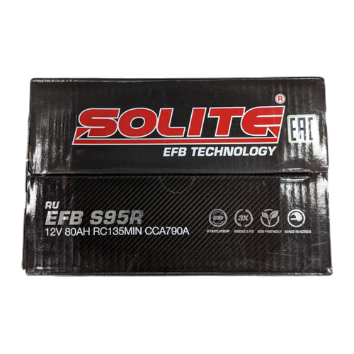 Автомобильный аккумулятор Solite EFB S95R Start-Stop (80L 680A 260x173x225)