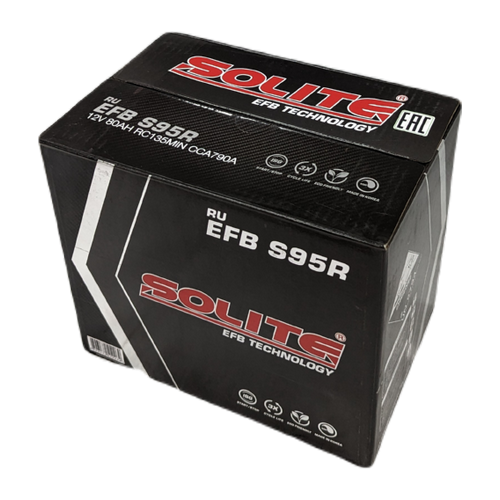 Автомобильный аккумулятор Solite EFB S95R Start-Stop (80L 680A 260x173x225)