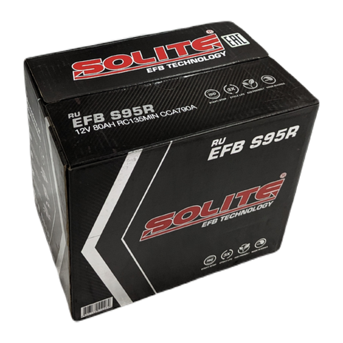 Автомобильный аккумулятор Solite EFB S95R Start-Stop (80L 680A 260x173x225)