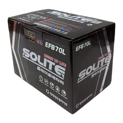 Автомобильный аккумулятор Solite EFB 70 Ач 680A обр. пол. (278х175х190) Start-Stop