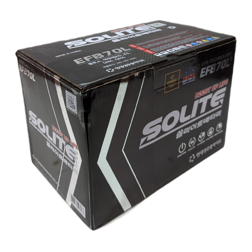 Автомобильный аккумулятор Solite EFB 70 Ач 680A обр. пол. (278х175х190) Start-Stop