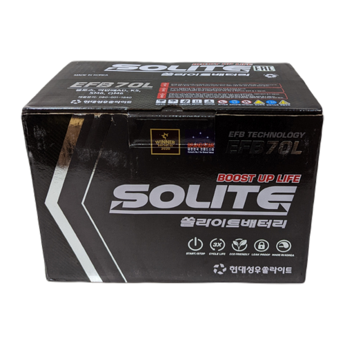 Автомобильный аккумулятор Solite EFB 70 Ач 680A обр. пол. (278х175х190) Start-Stop