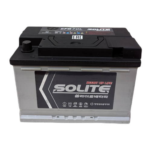 Автомобильный аккумулятор Solite EFB 70 Ач 680A обр. пол. (278х175х190) Start-Stop