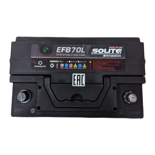 Автомобильный аккумулятор Solite EFB 70 Ач 680A обр. пол. (278х175х190) Start-Stop