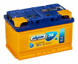 Аккумулятор АКОМ LB (Akom) 74 Ач 700A обр. пол. (278x175x175) низкий