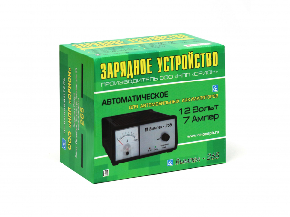 Зарядное устройство Вымпел 265 (автомат/ручн, 0-7A, 12В, стрелочный амперм.)
