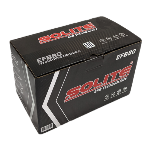 Автомобильный аккумулятор Solite EFB 80 Ач 740A обр. пол.  (315x175x190) Start Stop