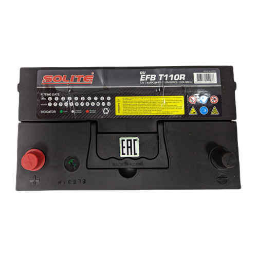 Автомобильный аккумулятор Solite EFB T110R Start-Stop (90L 880A 306x173x225)