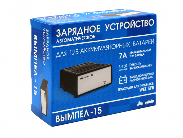 Зарядное устройство Вымпел 15 (автомат 7A, 12В) 2-100Ач