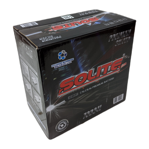 Автомобильный аккумулятор Solite Silver 70B24L 59 Ач 520А обр. пол. (236x128x220) узкие кл.