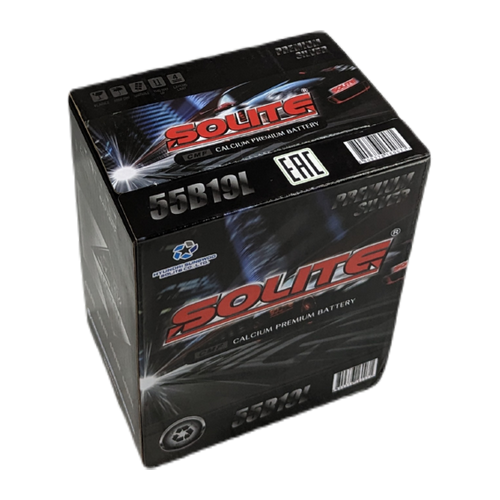 Автомобильный аккумулятор Solite Silver 55B19L 50 Ач 410А обр. (187x127x219) с бортиком